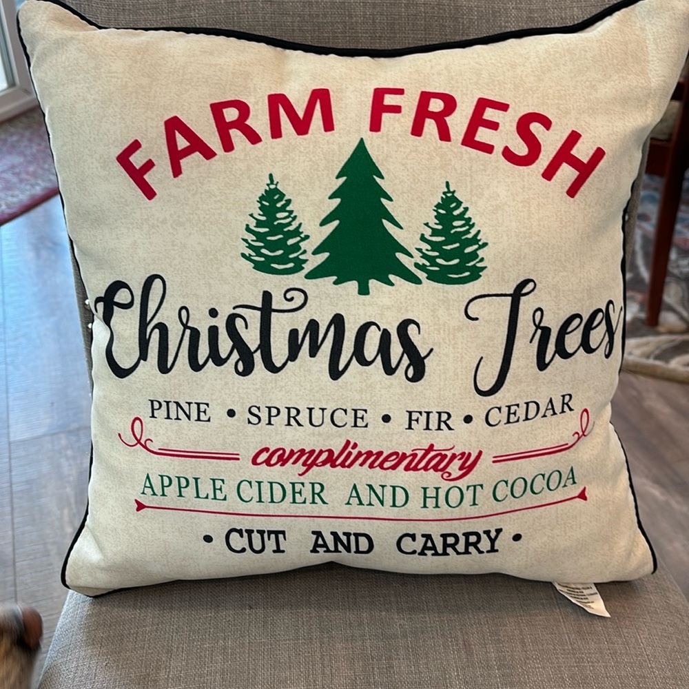 Farm Fresh Christmas Trees throw pillow NEW